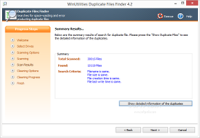 Showing the Duplicate Files Finder module in WinUtilities Professional Edition